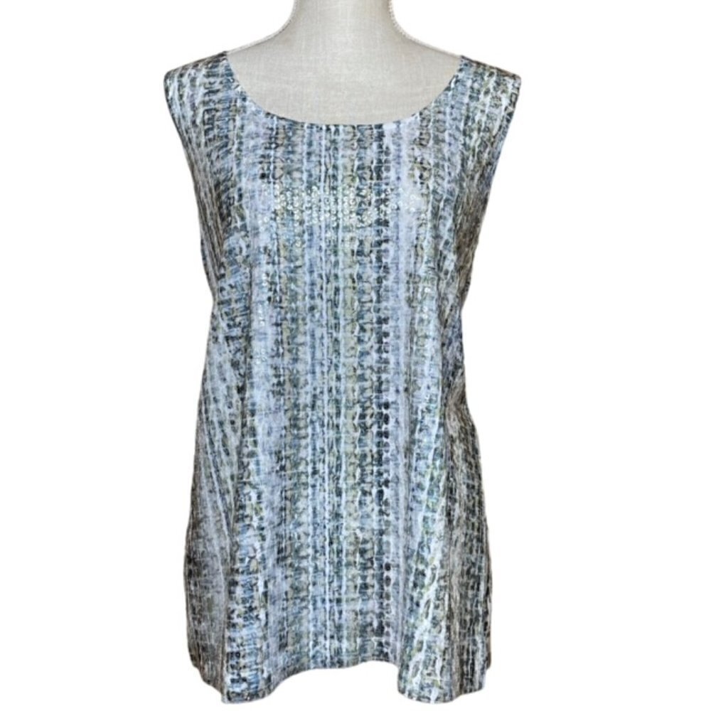 CHICO'S Saharan Weave Sequin Tank Top - Size XL
